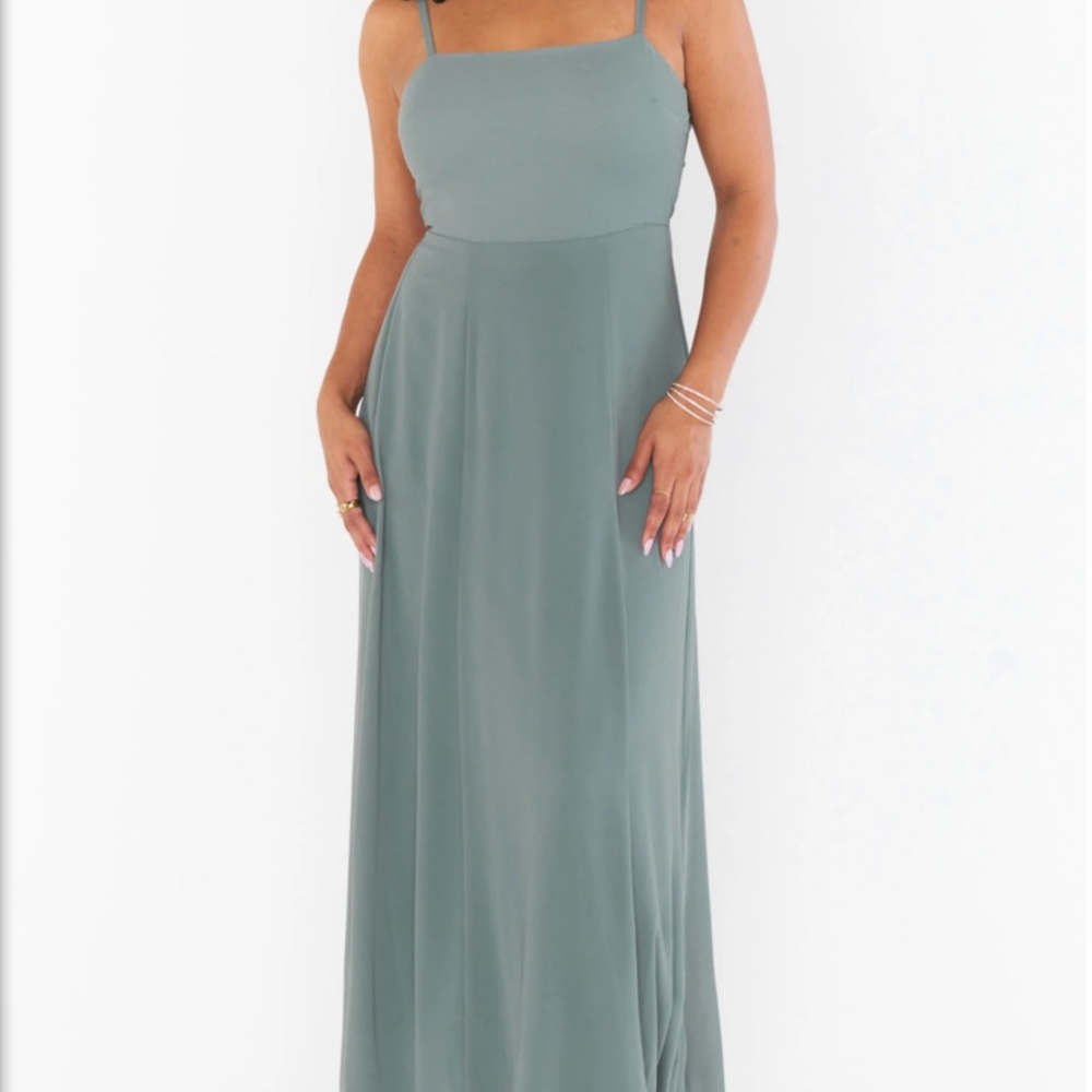 Show Me Your Mumu - Deep Sage Lauren Tie Maxi Dress - Size Small